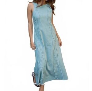 79. Raisonnel | Chambray Blue Textured Sleeveless Dress – Size Small – NWT